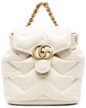 Gucci Gg Marmont Leather Backpack - White