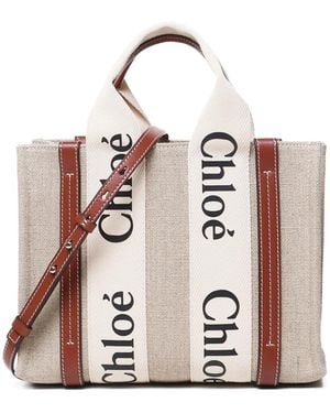 Chloé Small Woody Logo Tote Bag - Pink