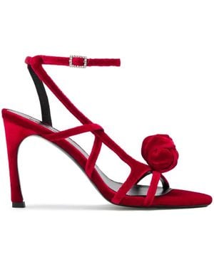 ROTATE BIRGER CHRISTENSEN Velvet Sandals - Red