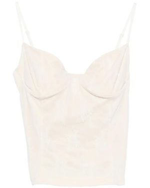 ViCOLO Lace-Overlay Top - White