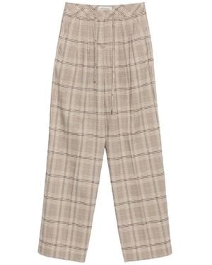 ERMANNO FIRENZE Prince Of Wales Check Pants - White