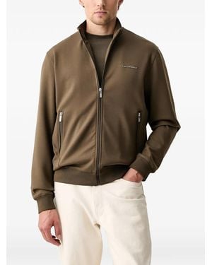 KARL LAGERFELD Sudadera Con Placa Del Logo Y Cremallera - Marrón