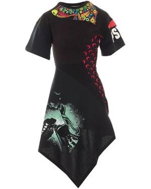 Marine Serre Asymmetrical Patchwork Dress - Black