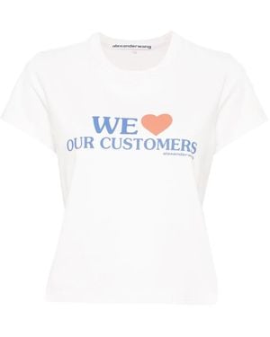 Alexander Wang Cropped T-Shirt With Print - White