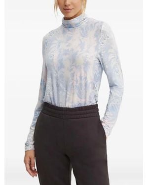 Sportalm Paisley-Print High-Neck Top - White