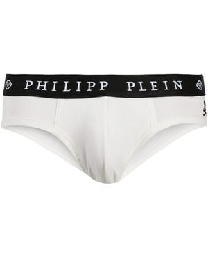 Philipp Plein Logo Embroidered Briefs - Black