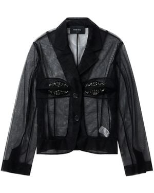 Simone Rocha Crystal-Embellished Shirt - Black