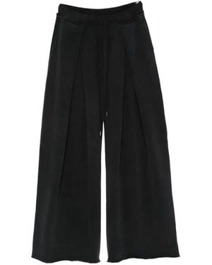 R13 Foldover Pleated Drawstring-Waist Pants - Black
