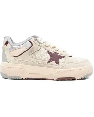 Golden Goose "Forty Two" Nabuk Upper And Toe Rubber Star Laminated Hee - White