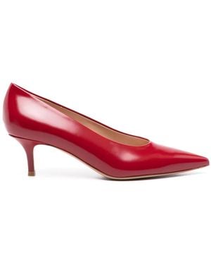 Gianvito Rossi Robbie 55mm レザーパンプス - レッド
