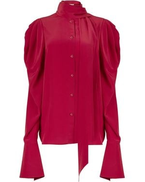 Nina Ricci Pussy-Bow Shirt - Red
