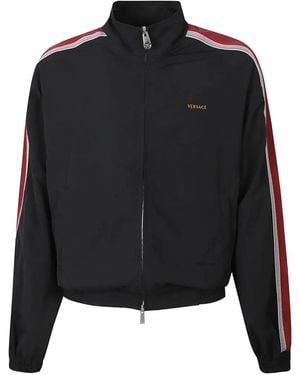 Versace Embroidered-Logo Nylon Blouson - Black