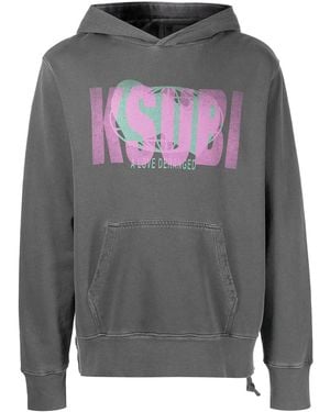 Ksubi Deranged Kash Logo-print Hoodie - Gray