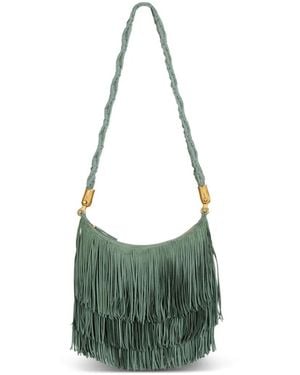 Balmain Bolso Ébène Con Flecos - Verde