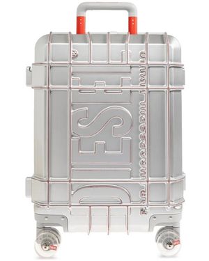DIESEL Embossed-Logo Suitcase - Gray