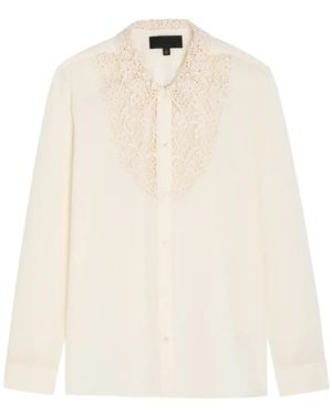 Nili Lotan Lace Collared Shirt - White