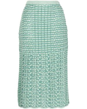 Marco Rambaldi Melange-Effect Cable-Knit Skirt - Green