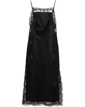 Ermanno Scervino Lace-Trim Midi Dress - Black