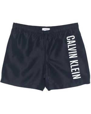 Calvin Klein ロゴ トランクス水着 - ブルー