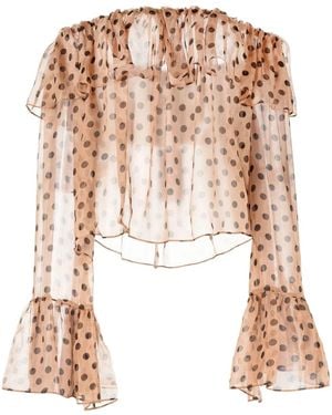 Caroline Constas Thelma Polka-dot Blouse - Natural