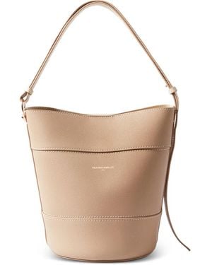 Claudie Pierlot Grained Leather Bucket Bag - White