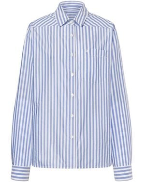 Philosophy Di Lorenzo Serafini Stripe-Pattern Shirt - Blue