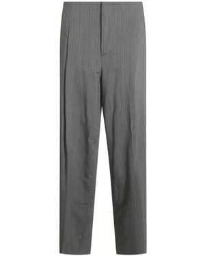 Alberta Ferretti Herringbone-Pattern Pleated Pants - Gray