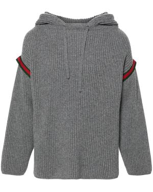 Gucci ウェブストライプ パーカー - グレー