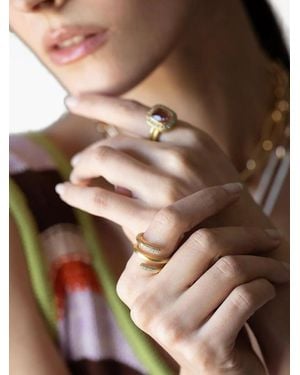 LEIGH MAXWELL Bague Amani Spring En 18Ct Pavée De Diamants - Marron