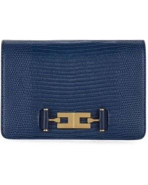 Elisabetta Franchi Umhängetasche Mit Eidechsen-Prägung - Blau