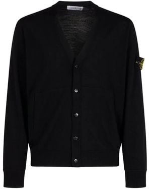 Stone Island ボタン カーディガン - ブラック