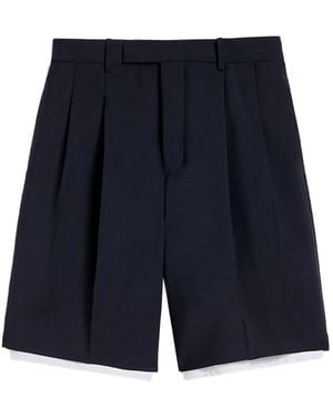 Jil Sander Wool Canvas Bermudas - Blue