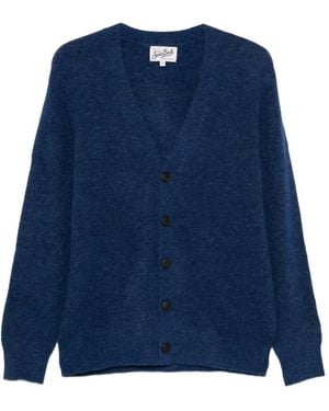 MC2 Saint Barth Cardigan Herrison Alpaca À Col V - Blue