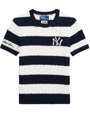 Polo Ralph Lauren Striped Cable-Knit Sweater - Blue