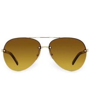 MCM Rimless Pilot-Frame Sunglasses - Metallic