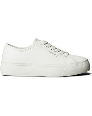 Calvin Klein Lace-Up Platform Trainers - White
