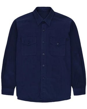 Fortela Button-Fastening Cotton Shirt - Blue