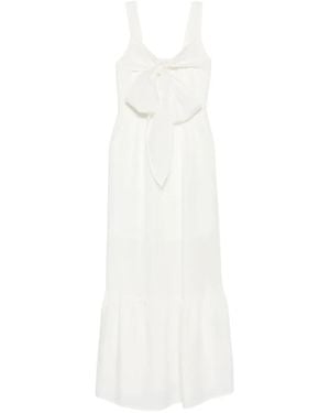 Liu Jo Long Linen-Blend Dress - White