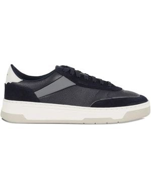 BOSS Sneakers Met Leren Vlak - Blauw