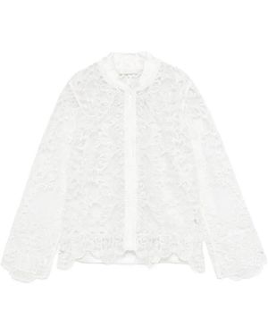 Maurizio Braschi Lace Zip-Up Jacket - White