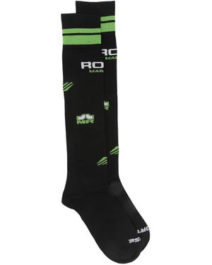 Martine Rose Sheer Logo-Intarsia Socks - Black