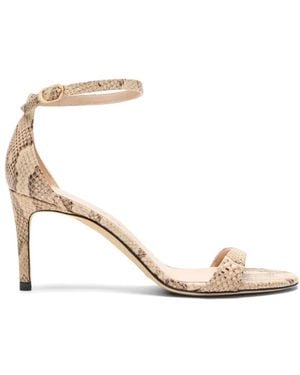 Stuart Weitzman Nudist Ii Sandalen Met Slangen-Effect - Naturel
