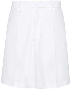 Valentino Garavani Cotton Pressed-Crease Shorts - White
