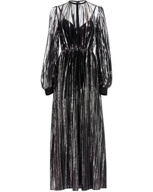 Elie Saab Sequin-Embroidered Tulle Maxi Dress - Black