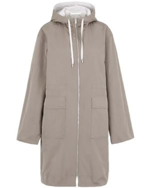 Peserico Hooded Pocket Coat - Gray