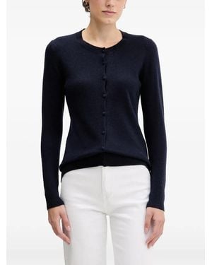 Sisley Button-Up Knit Cardigan - Blue