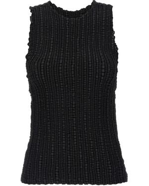 Issey Miyake ラウンドネック タンクトップ - ブラック