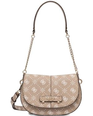 Guess Carrie Patterned Cross-Body Bag - White