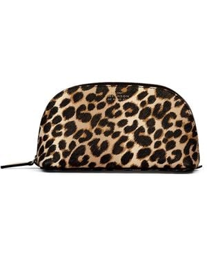 Smythson Kosmetiktasche Mit Leoparden-Print - Natur