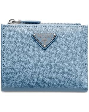Prada Small Saffiano Leather Wallet - Blue